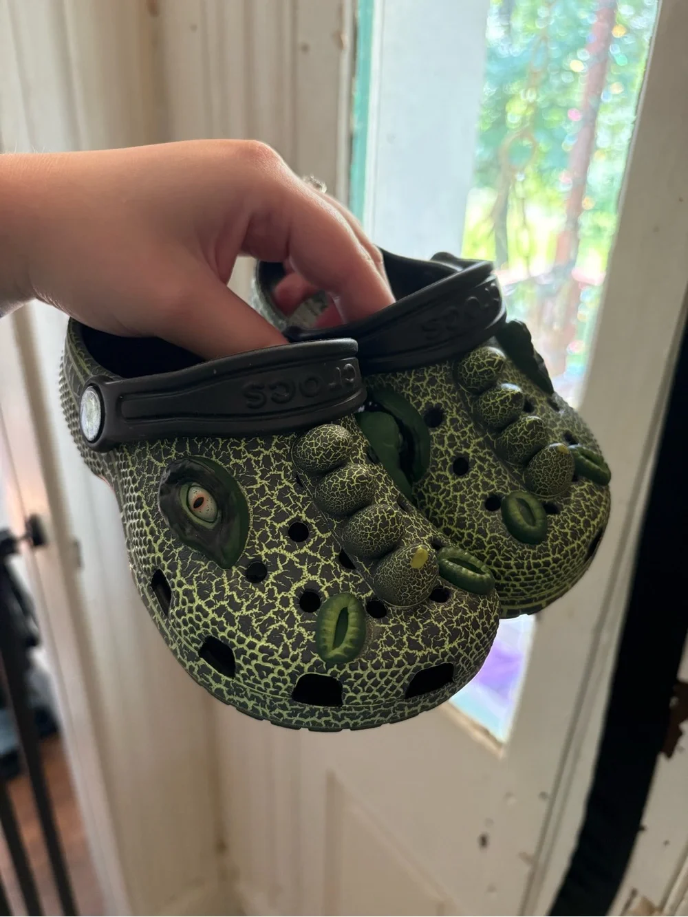 Kids Green dinosaur Crocs-Style Clog
